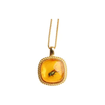 POSILAN Amber Jade Necklaces Unisex