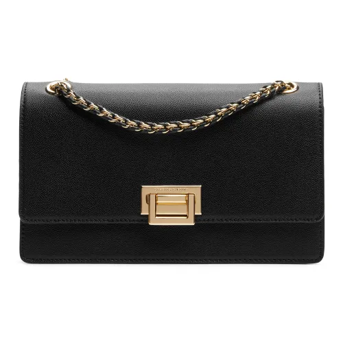 CHARLES&KEITH Synthetic Leather King Bag Shoulder Bag Medium Size Women's Black/Wine Red