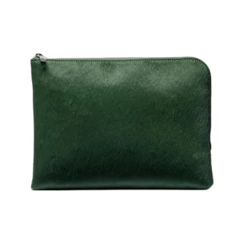 ZARA Cowhide Clutch Women's Green