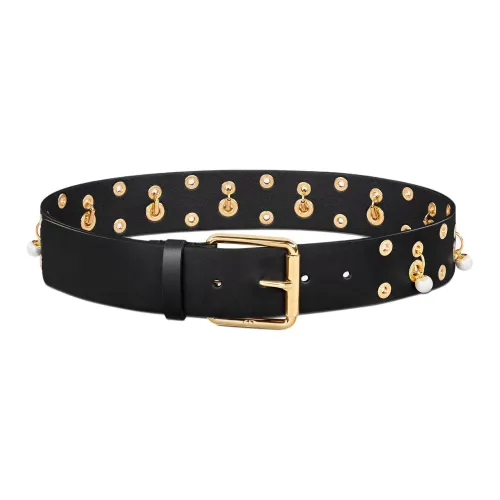 DIOR Cow Leather Belts Women's Black 4CM