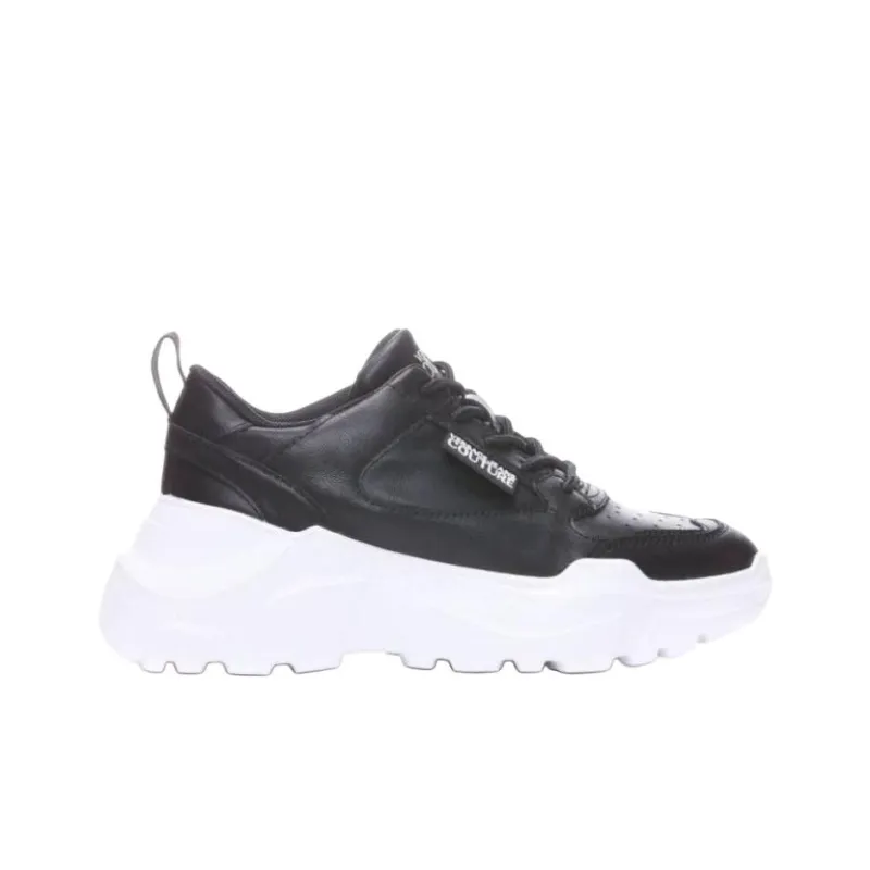 VERSACE JEANS COUTURE Low Top Casual Shoes Women's Black White-1
