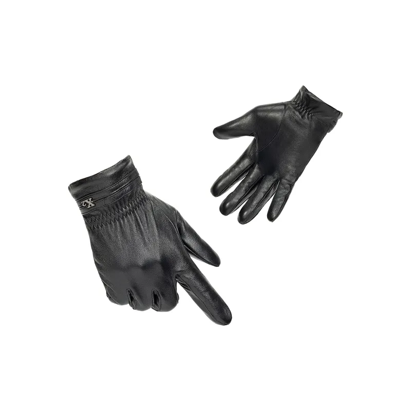 Shanghai Story Sheepskin Knit Gloves Men's Black Gift Box Set-1