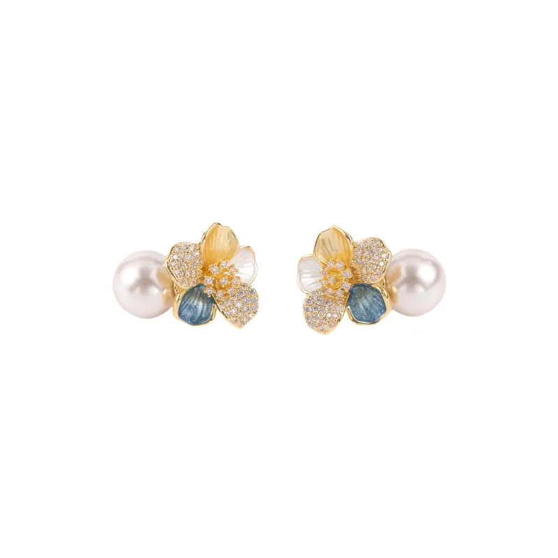 Vegetarian S925 Silver Stud Earrings Women's-0
