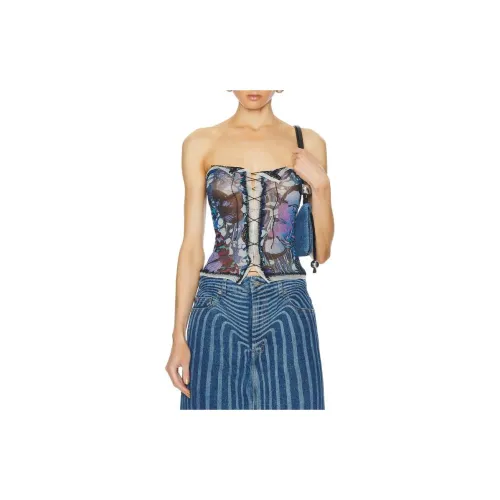 Jean Paul Gaultier Strapless Tops Women's Blue