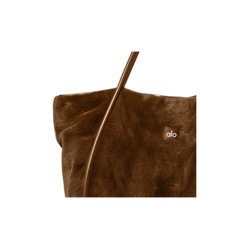 Alo Yoga Faux Fur Handbag Regular Unisex Chocolate-2