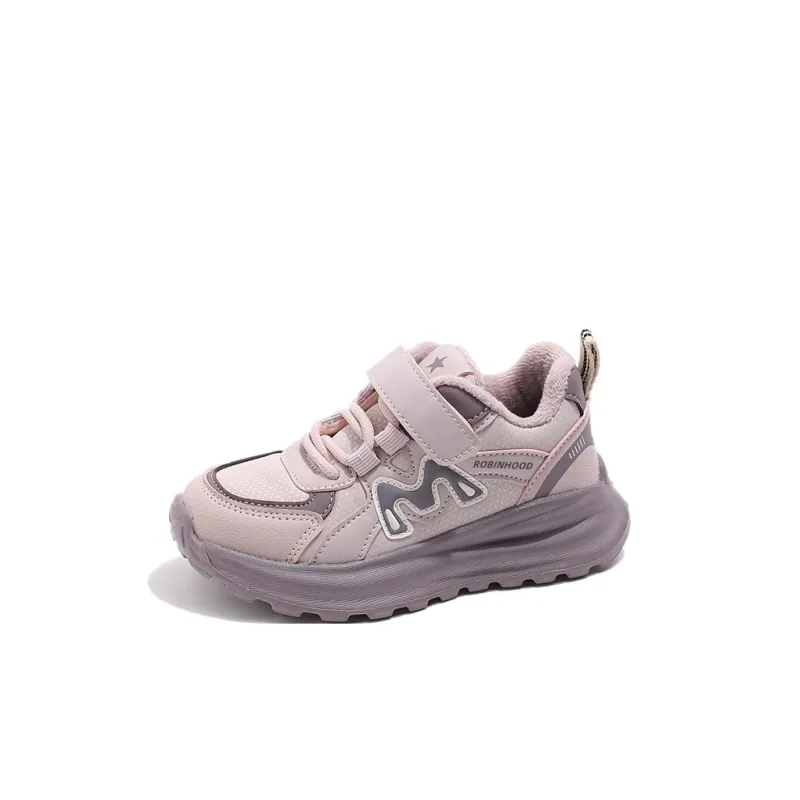ROBINHOOD Comfortable Soft Fleece-Lined Hook-and-Loop Soft Sole Kids' Running Shoes Kids'-4