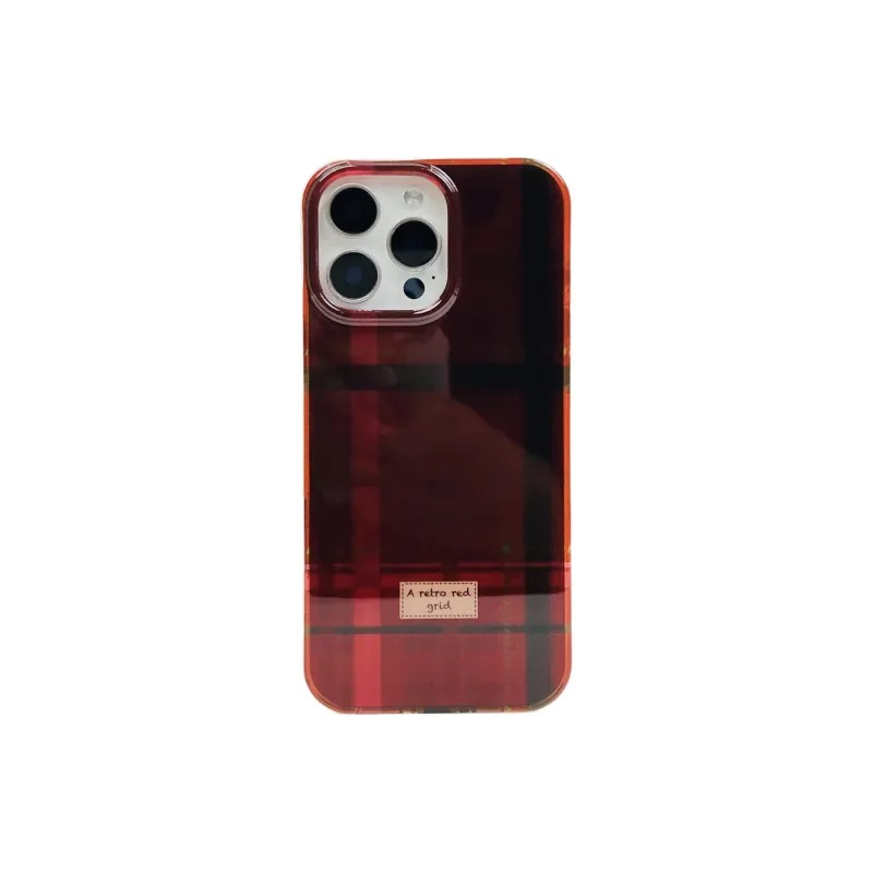 Wei Xin Acrylic Material Double Layer Plaid Phone Cases Compatible With IPhone 16/15 Pro Max/Apple 13/14 Pro Max/12-4