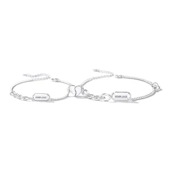 Love Link 925 Sterling Silver Bracelets Unisex
