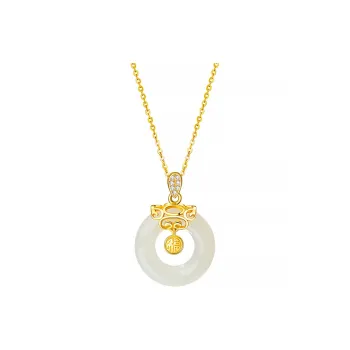 VANA Hetian Jade Necklaces Pale Greenish White Jade Women's