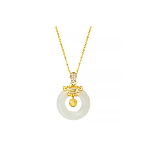VANA Hetian Jade Necklaces Pale Greenish White Jade Women's