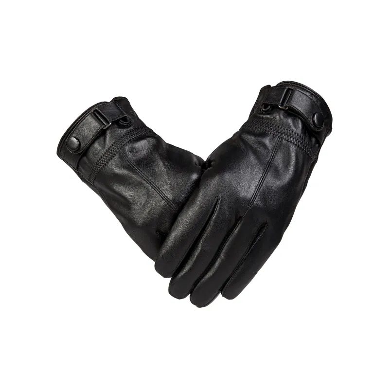 Shanghai Story Sheepskin Knit Gloves Men's Black Gift Box Set-46