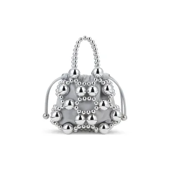 CHARLES&KEITH Acrylic Plastic Bead Bag Crossbody Bag Small Size Women's Rose Gold/Silver