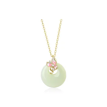 KADER Peace And Joy Series Hetian Jade Necklaces Pale Greenish White Jade Women's