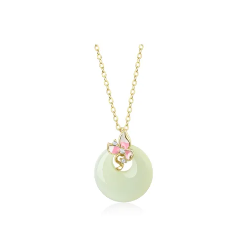 KADER Peace And Joy Series Hetian Jade Necklaces Pale Greenish White Jade Women's