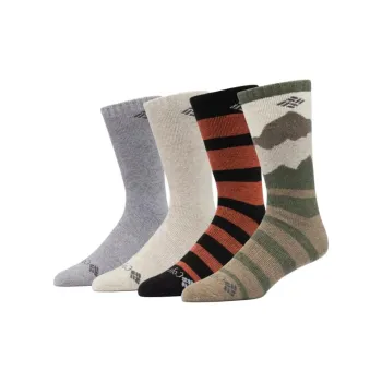 Columbia Mountain View Midweight Wool Crew Mid-Calf Socks Men's 4 Pack