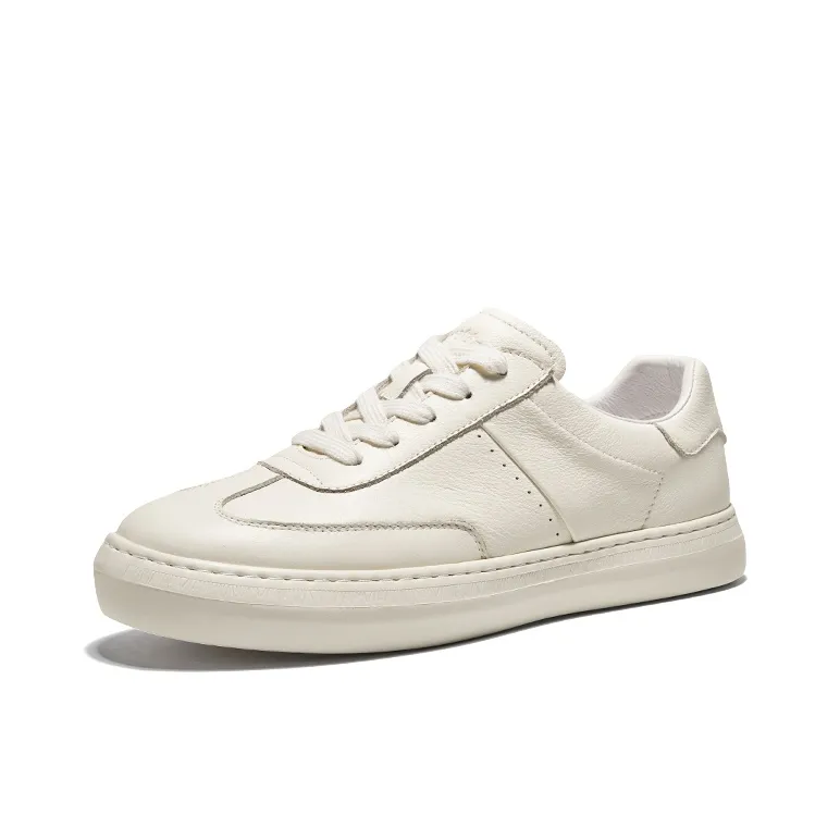 Hautton Jeans Lightweight Low Top Skateboard Shoes Men's White-0