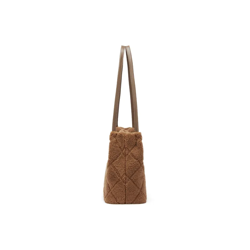 RED DRAGONFLY Microfiber Synthetic Leather Handbags Shoulder Bags Women's Coffee/Milk Tea Beige-3