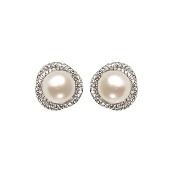ORANGE SYMBOL Freshwater Pearl Clip On Earrings Women's