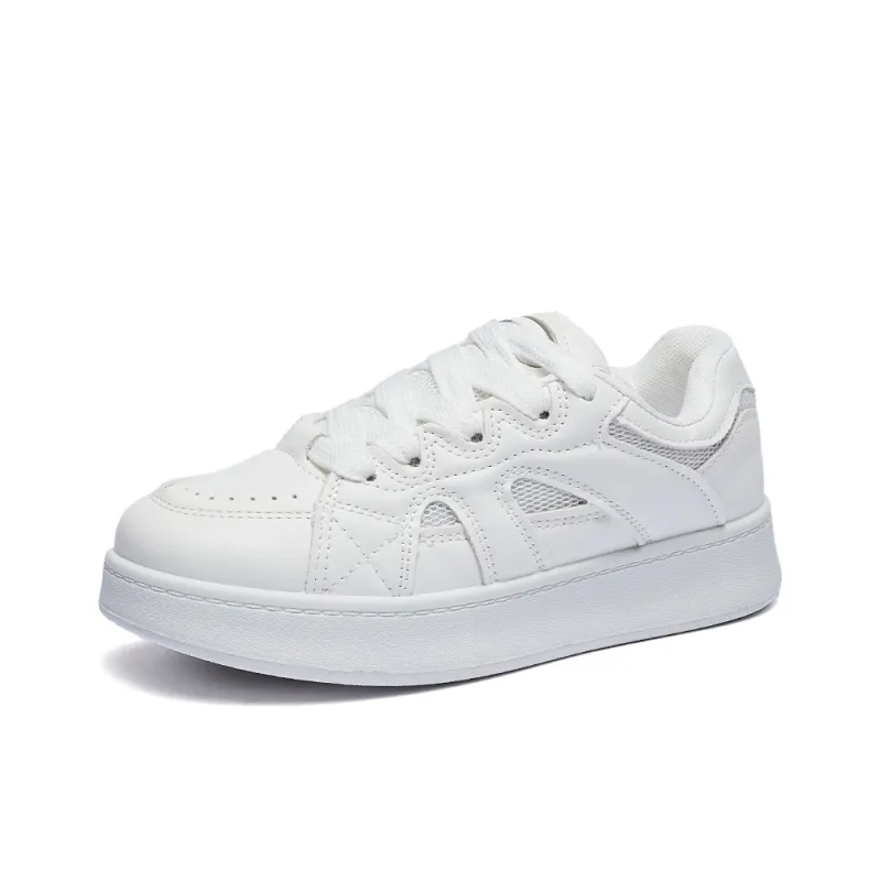 MEXICAN Abrasion Resistant Low Top Skateboard Shoes Women's White-2