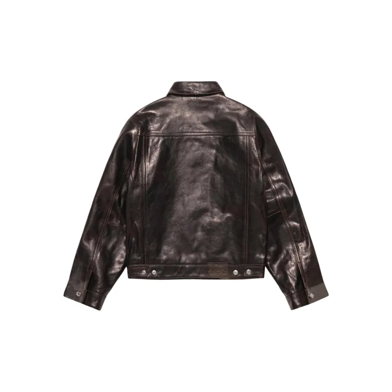 Stussy Trucker Leather Jacket-1