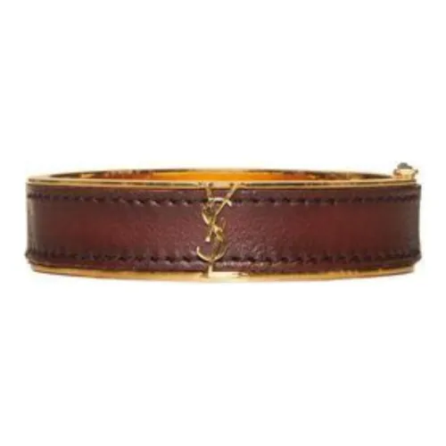 SAINT LAURENT Calfskin Wristbands Women's Chocolate