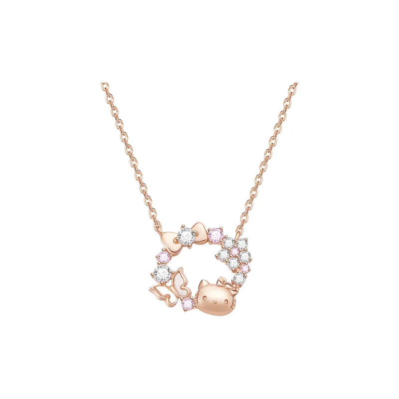 TIDECOLOR Hello Kitty S925 Silver Sterling Silver Necklace Women's Rose Gold-1