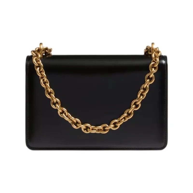 Valentino GARAVANI Shiny Calfskin Crossbody Bag Shoulder Bag Small Size Women's Black-3