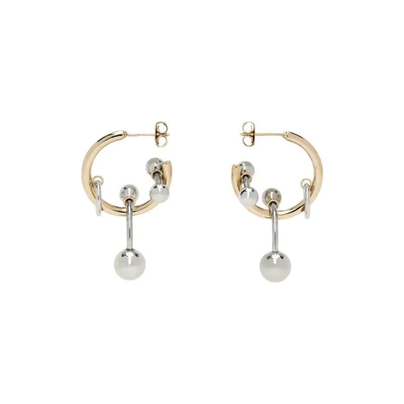 JUSTINE CLENQUET Brass Crystal Earrings Women's Silver-1