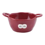 Large Size Paired Earrings Bowl-Red