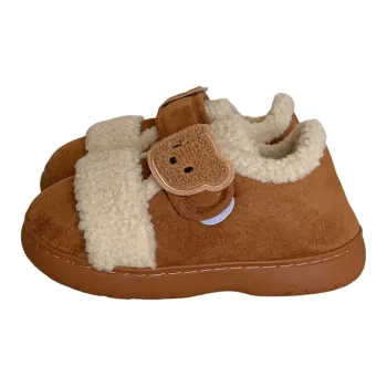 Thin Strips Cotton Slippers Women's, Light Brown
