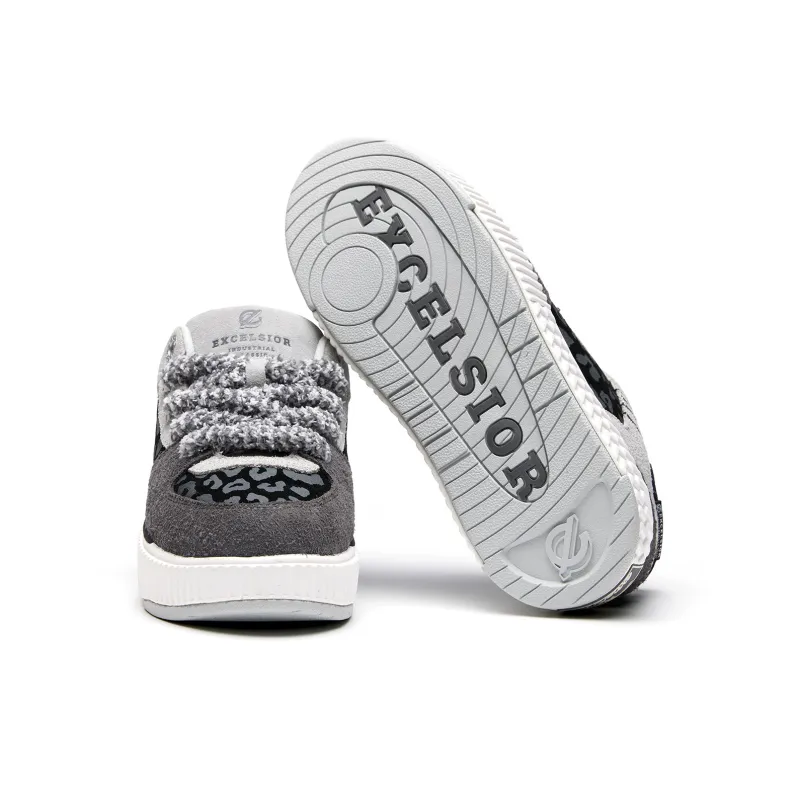 EXCELSIOR Low Top Skateboard Shoes Women's Black Panther Twilight Black-4
