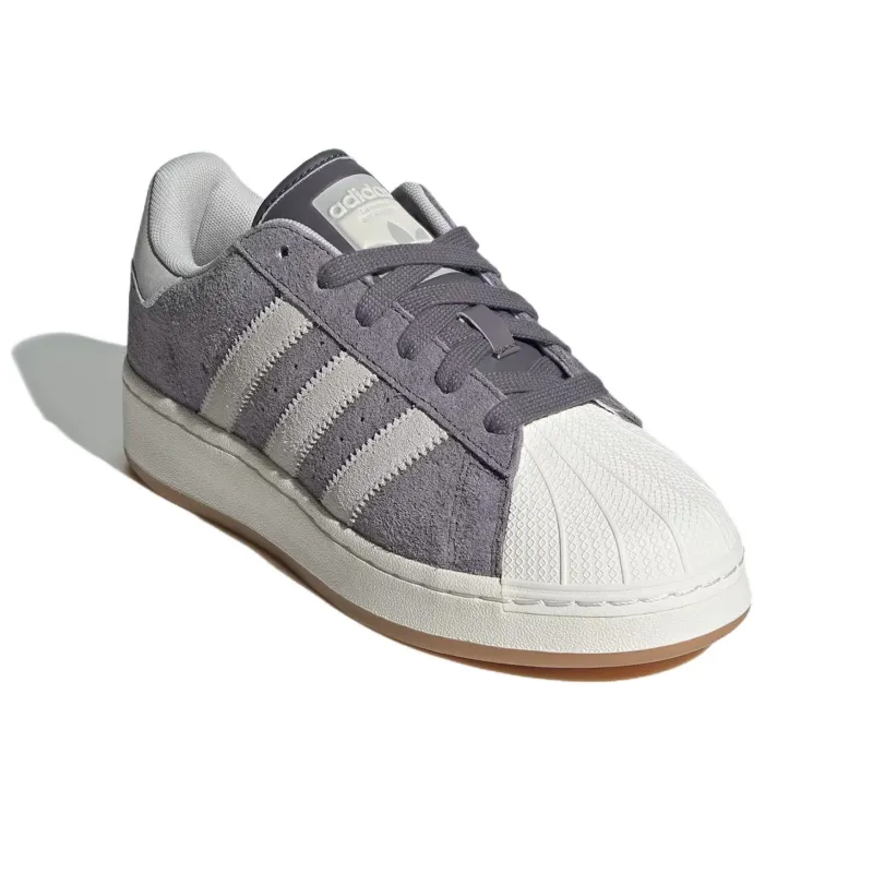 Adidas Originals SUPERSTAR XLG Anti Slip Wear Resistant Low Top Skateboard Shoes Women's Gray White-2