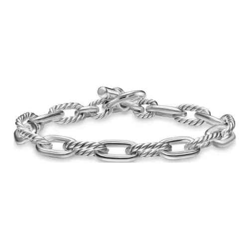 David Yurman 18kt Yellow Gold And Sterling Silver Crossover Two Row Cuff Bracelet 5mm