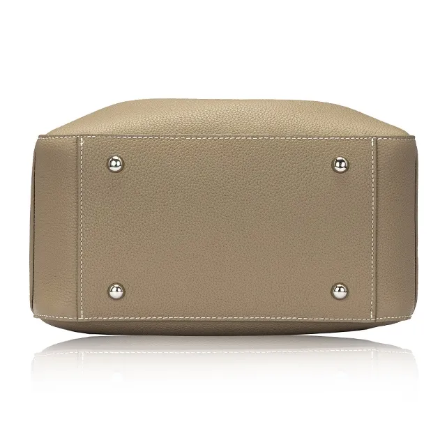 ROBERTA DI CAMERINO Cow Leather Shoulder Bag Large Size Women's Elephant Gray/Elegant Black-4