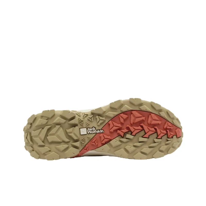 Jack Wolfskin Anti Slip Wear Resistant Mid Top Hiking Shoes Women's Beige-4