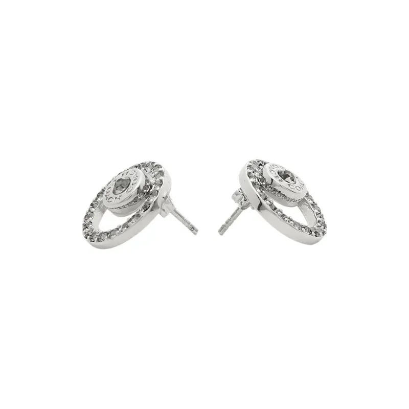 COACH Brass Stud Earrings Women's Silver-2