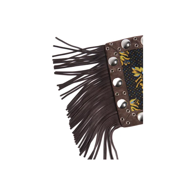 Valentino Jacquard Fabric Crossbody Bag, Shoulder Bag Women's Multicolor-5
