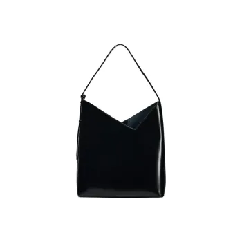 ZARA Polyurethane Bucket Bag, Handbag, Shoulder Bag Large Size Women's Black