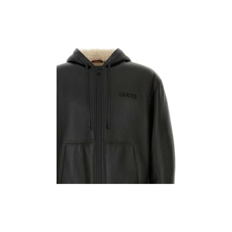GUCCI FW24 Leather Jacket Men's Black-2