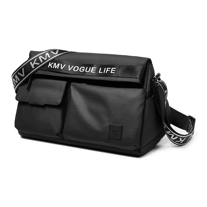 KMV Polyester Gym Bag Medium Size Unisex Black/White/Gray-2
