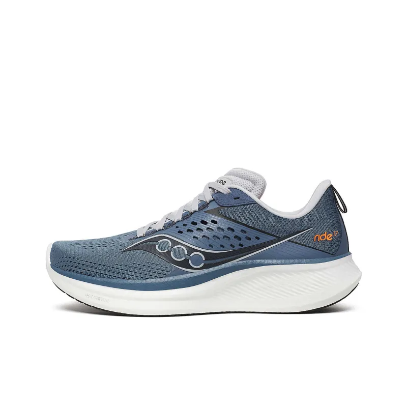 Saucony Cushioning And Breathable Low Top Running Shoes Men's Blue White-0
