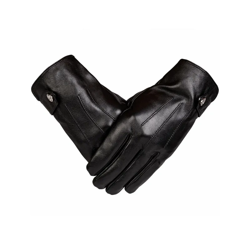 Shanghai Story Sheepskin Knit Gloves Men's Black Gift Box Set-20