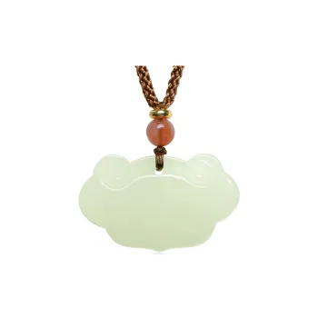 MARY WINDSOR Hetian Jade Peaceful Ruyi Lock Pale Greenish White Jade Unisex