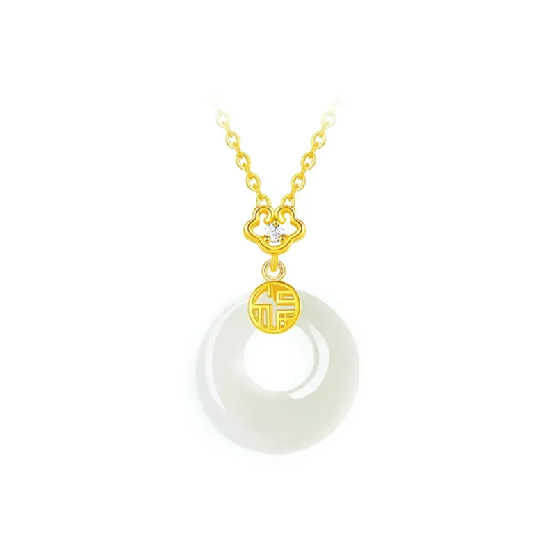 HENGSHI Hetian Jade Pendants Green Jade Women's-0