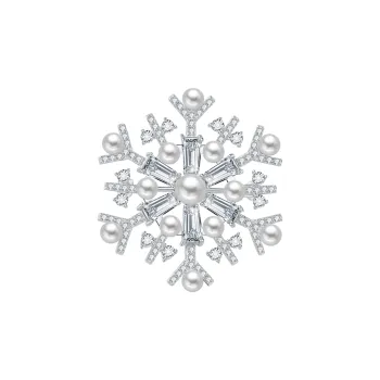 BABYBEI Shell Beads Are Combined With Cubic Zirconia Brooches Women's