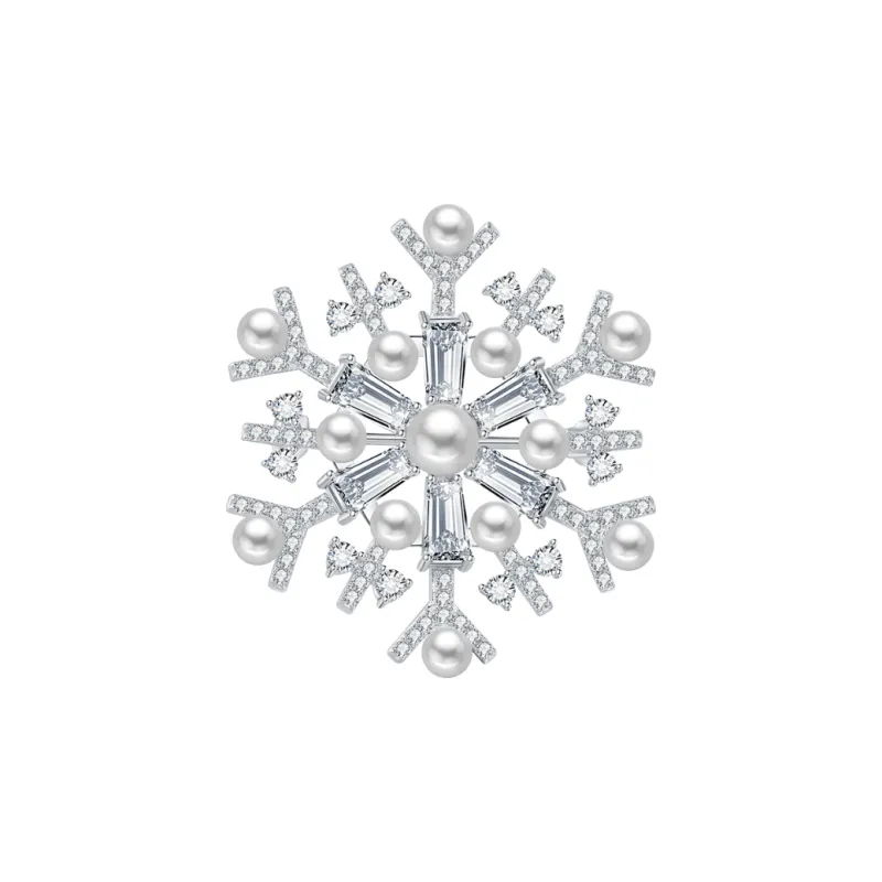 BABYBEI Shell Beads Are Combined With Cubic Zirconia Brooches Women's-0