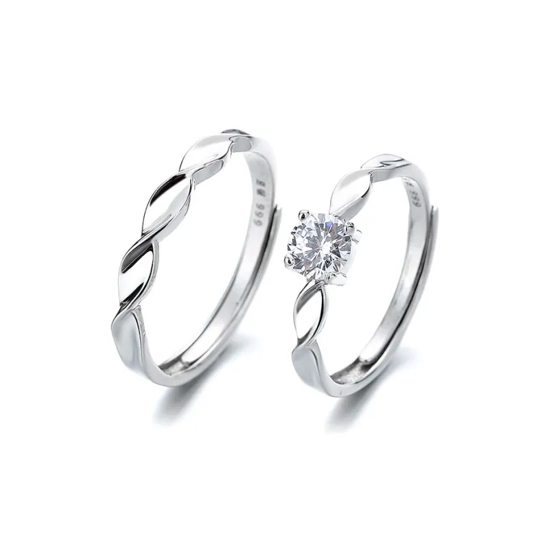 KLFOOK 999 Fine Silver Rings Unisex-0
