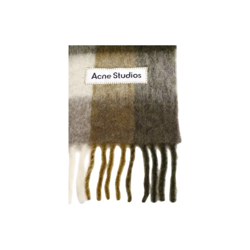 Acne Studios Checked Fringed Edge Scarf-3