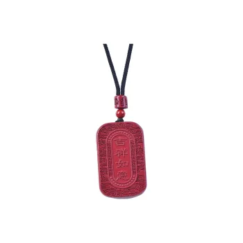 Stone On The Line Cinnabar Jade Necklaces Unisex