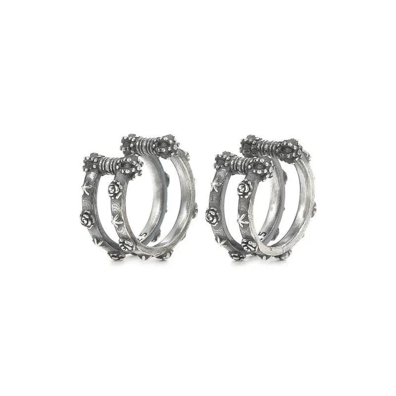 Yamagata S925 Silver Clip On Earrings Men's-4